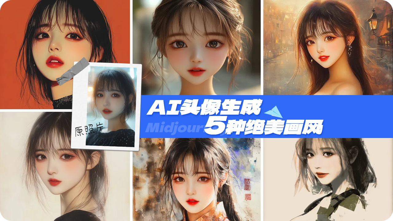 <b>【AI头像绘画】5种绝美画风提示词分享（一）！无AI痕迹，就像手绘！</b>